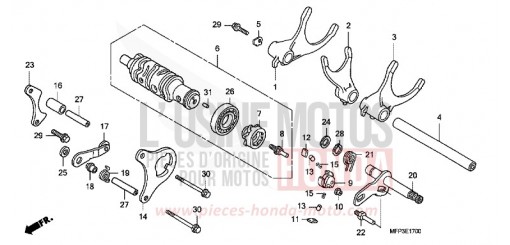 BARILLET DE SELECTION/GEARSHIFTFORK CB1300SA8 de 2008